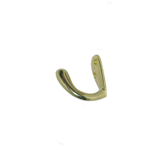 COAT & HAT HOOK SMALL BRASS PLATED
