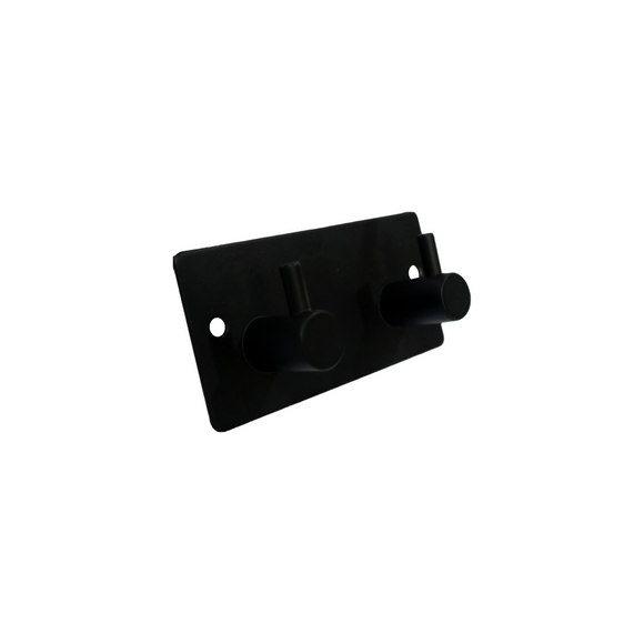 S/S DOUBLE COAT & HAT HOOK BLACK